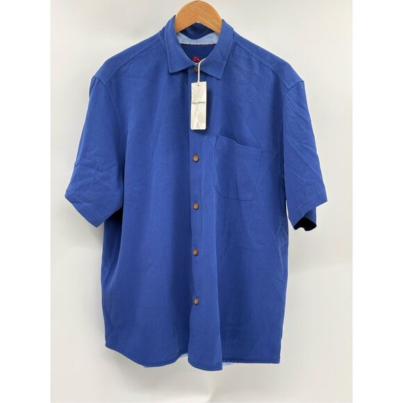 Tommy Bahama Button Down Shirt Thirst Down Silk Men Large Blue Football New‎ - Picture 3 of 10